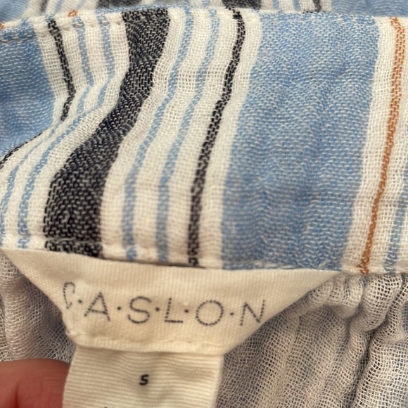 Stripe Gauze Button Front Tank Blue Nordstrom Caslon Coastal Cotton Sleeveless - Picture 8 of 8